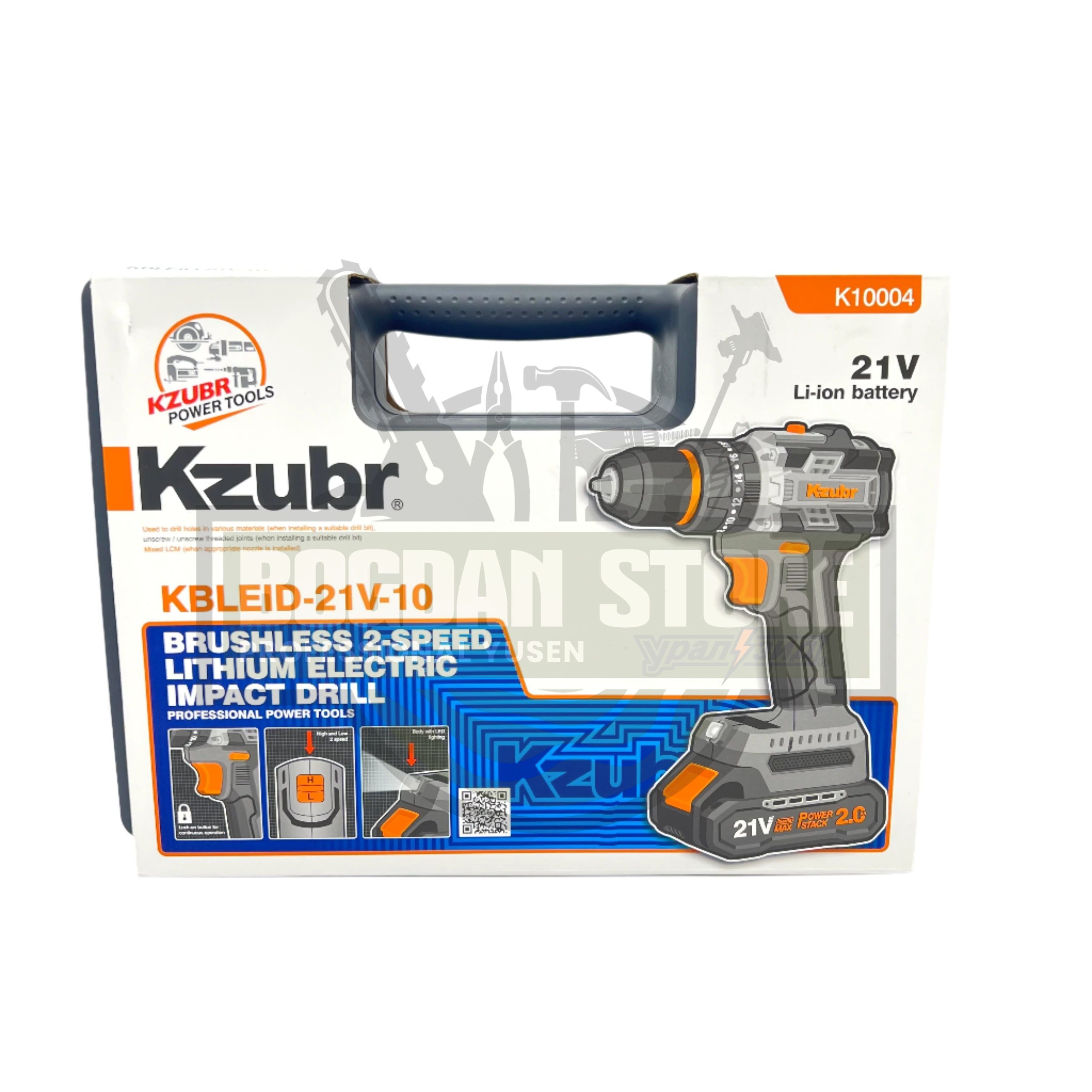 Masina de insurubat si de gaurit cu percutie fără perii (brushless) KZUBR - 2 Viteze, 21V, 2x Acumulatori Li-Ion, 60nm (bormasina)