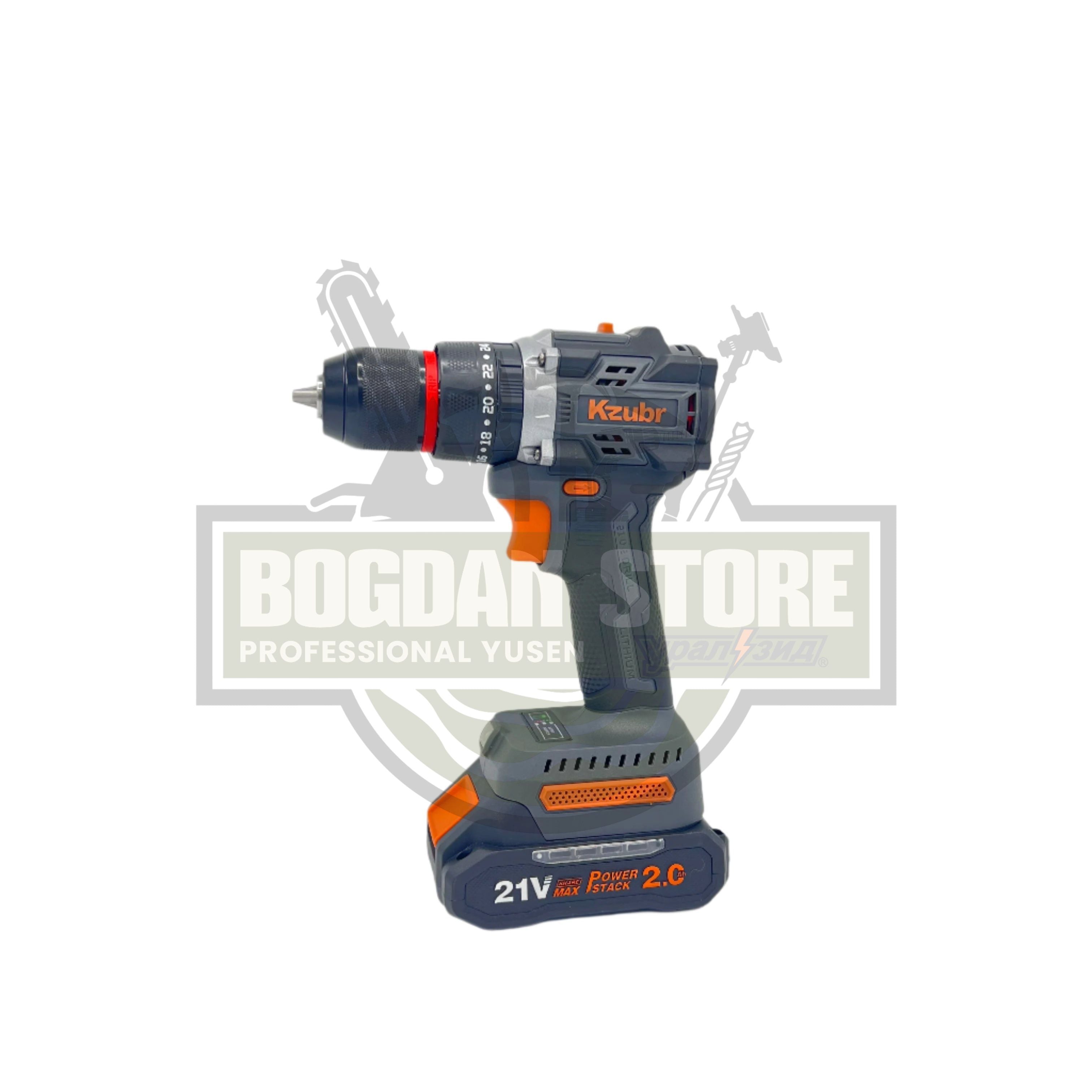 Masina de insurubat si de gaurit cu percutie fără perii (brushless) KZUBR - 2 Viteze, 21V, 2x Acumulatori Li-Ion, 60nm (bormasina)