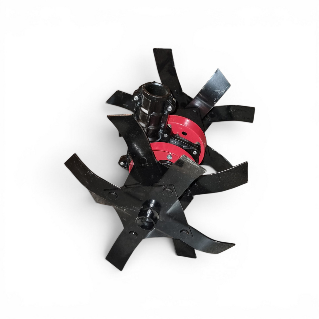 Accesoriu Cultivator pentru Motocositoare, Transmisie 28 mm cu 9 Canale, Cultivator cu 4 Stele, Lățime tăiere 30 cm