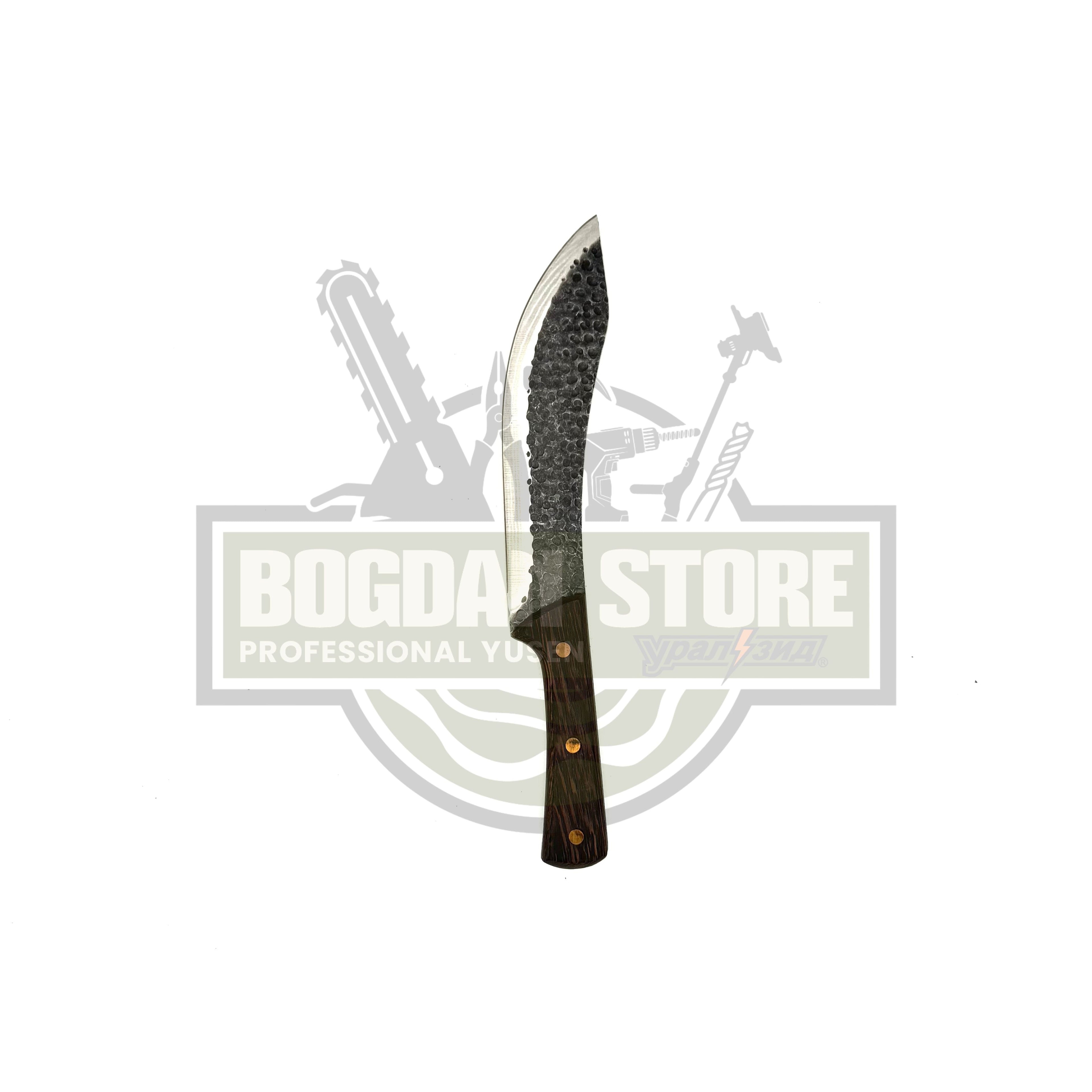 Cuțit Artizanal Forjat – Lamă Curbată de 200 mm, Mâner Lemn