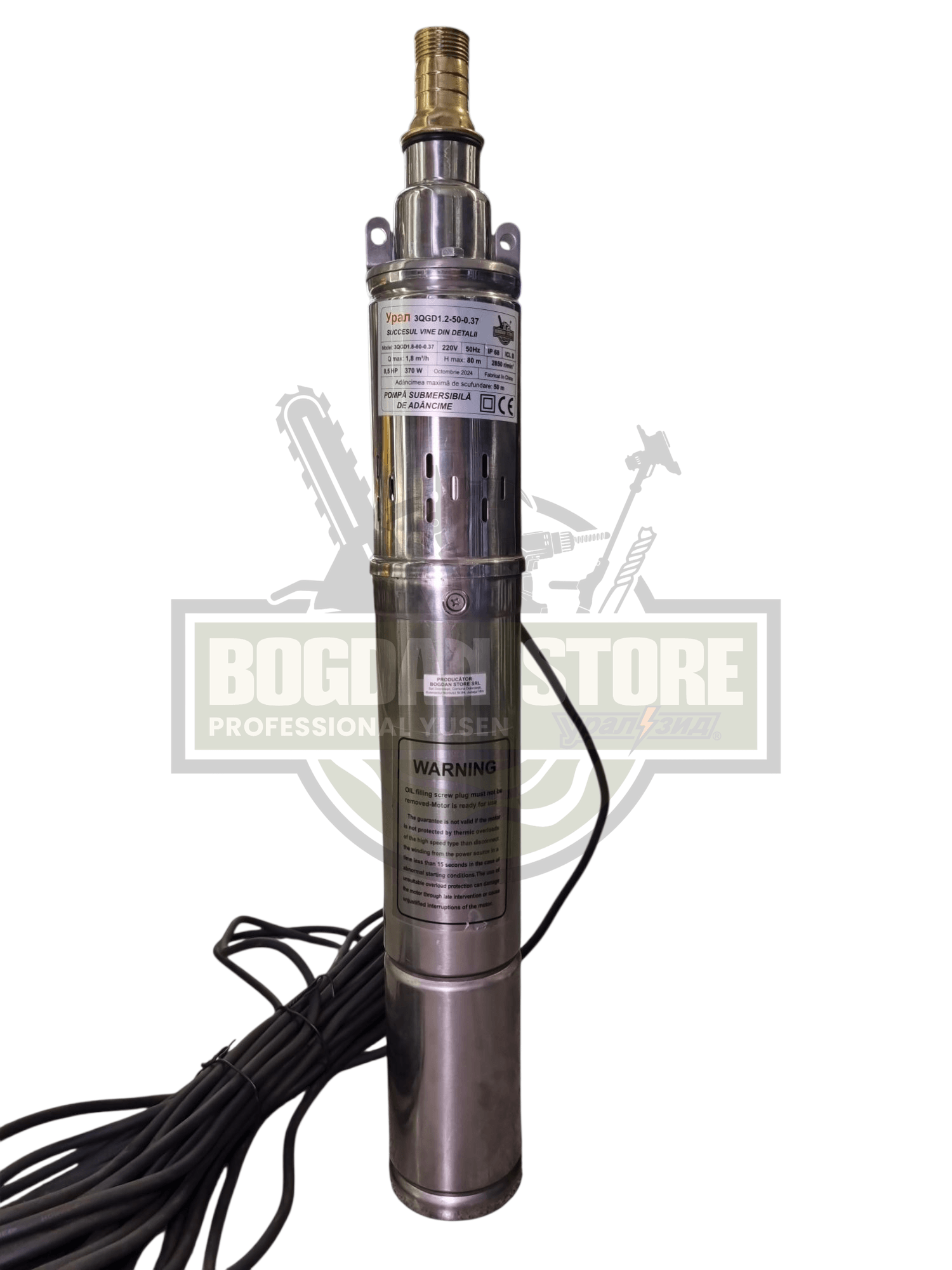 Pompă Submersibilă de Adâncime cu snec diametru 72mm