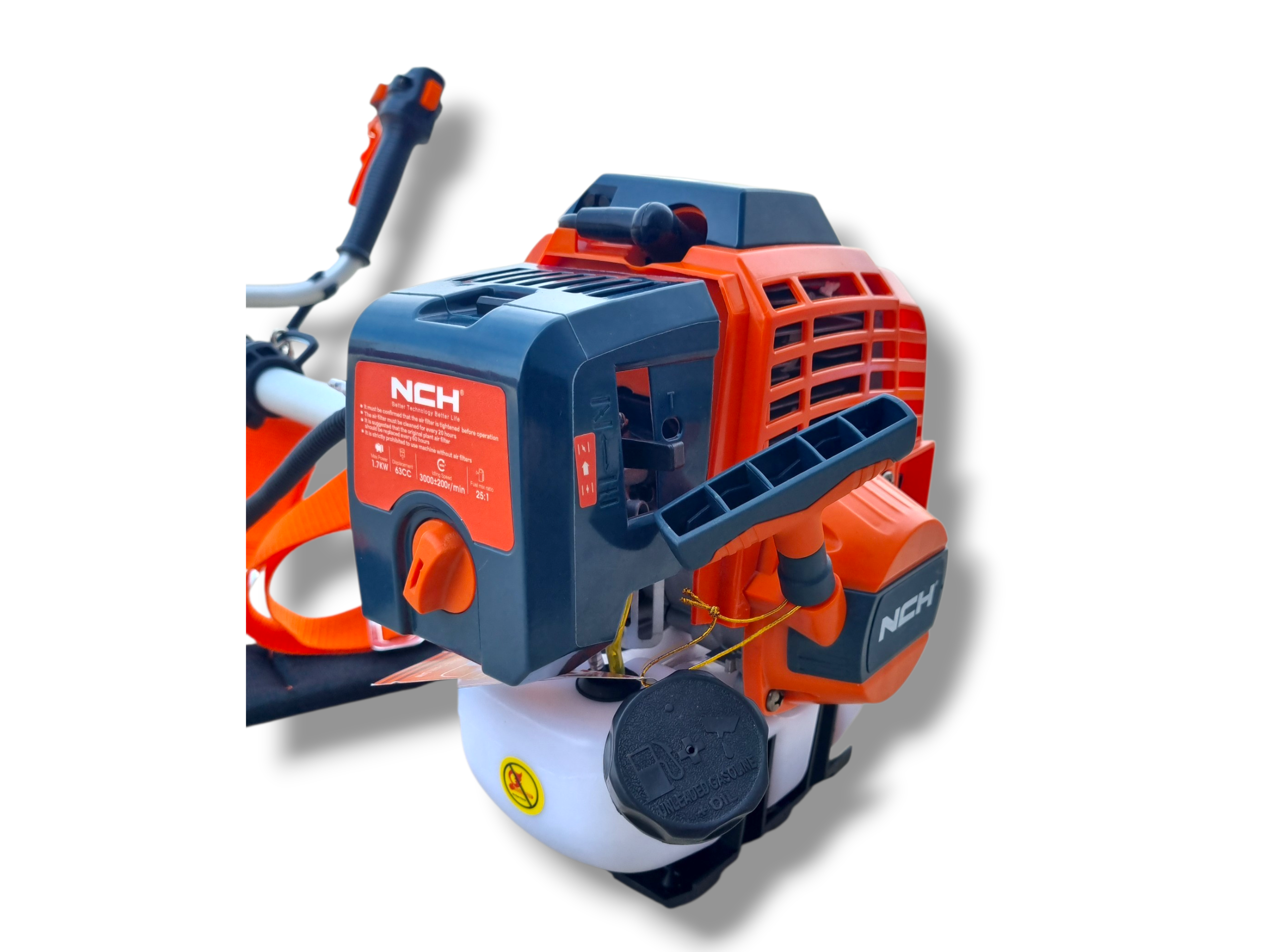 Motocoasa pe Benzină NCH 630, Motor 63 CC, Putere 2.2 CP, Accesorii de Tăiere Incluse, Design Japonez