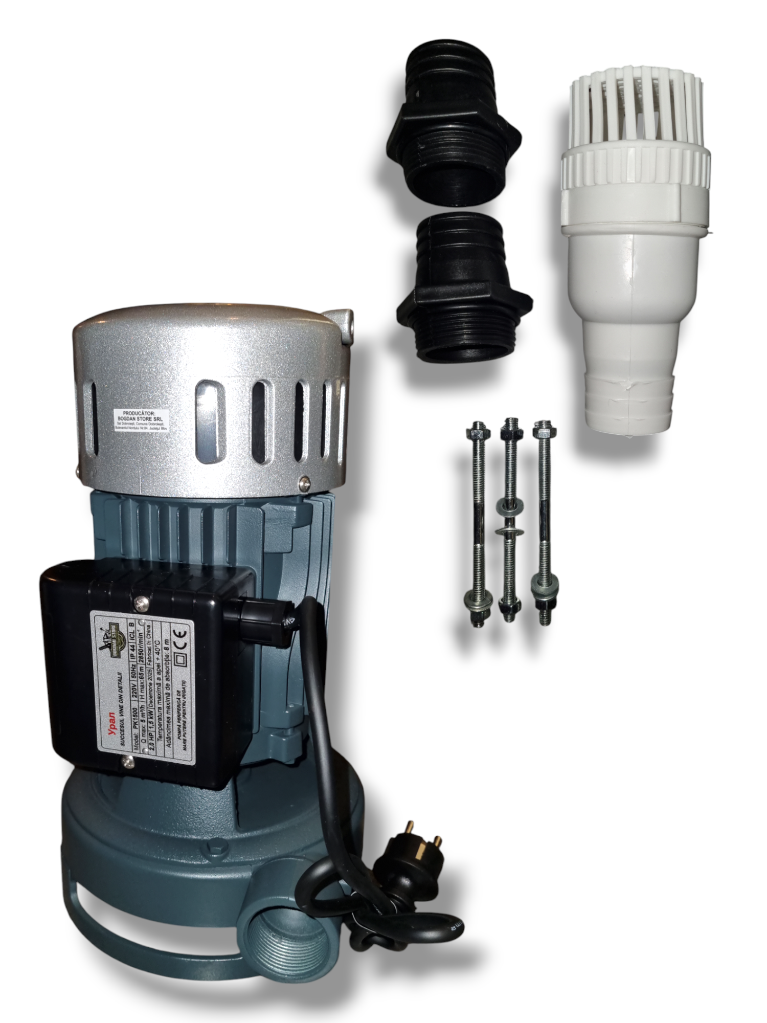 Pompă Periferică de Mare Putere PK1500 (Modelul de Helz FaceLift), 1.5 kW, 2.0 HP, Debit 5 m³/h, Înălțime 65m, Irigații