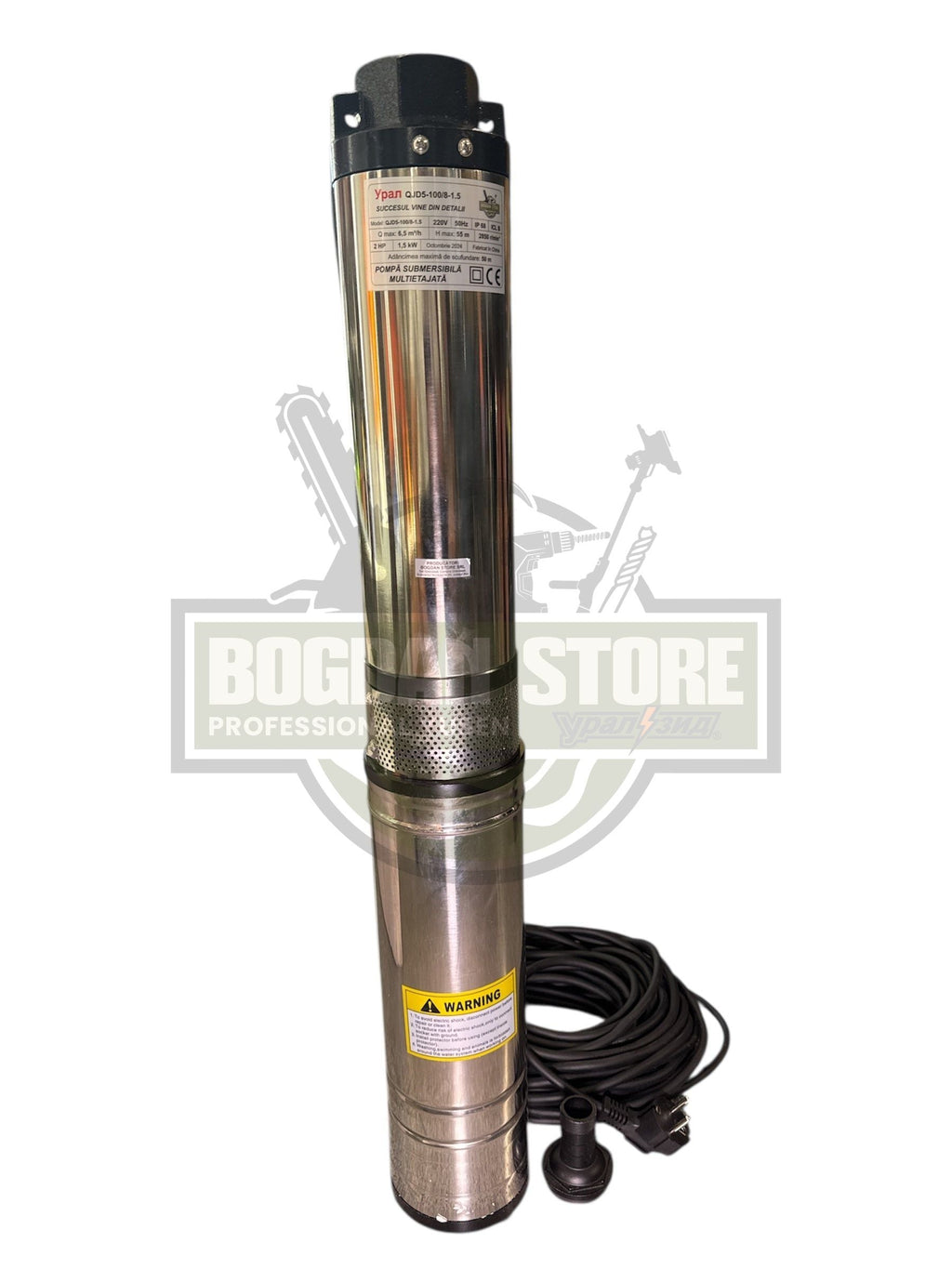 Pompa Submersibila BogdanStore, 1500W, 8 turbine, 6.5 mc/h, Bobinaj Cupru