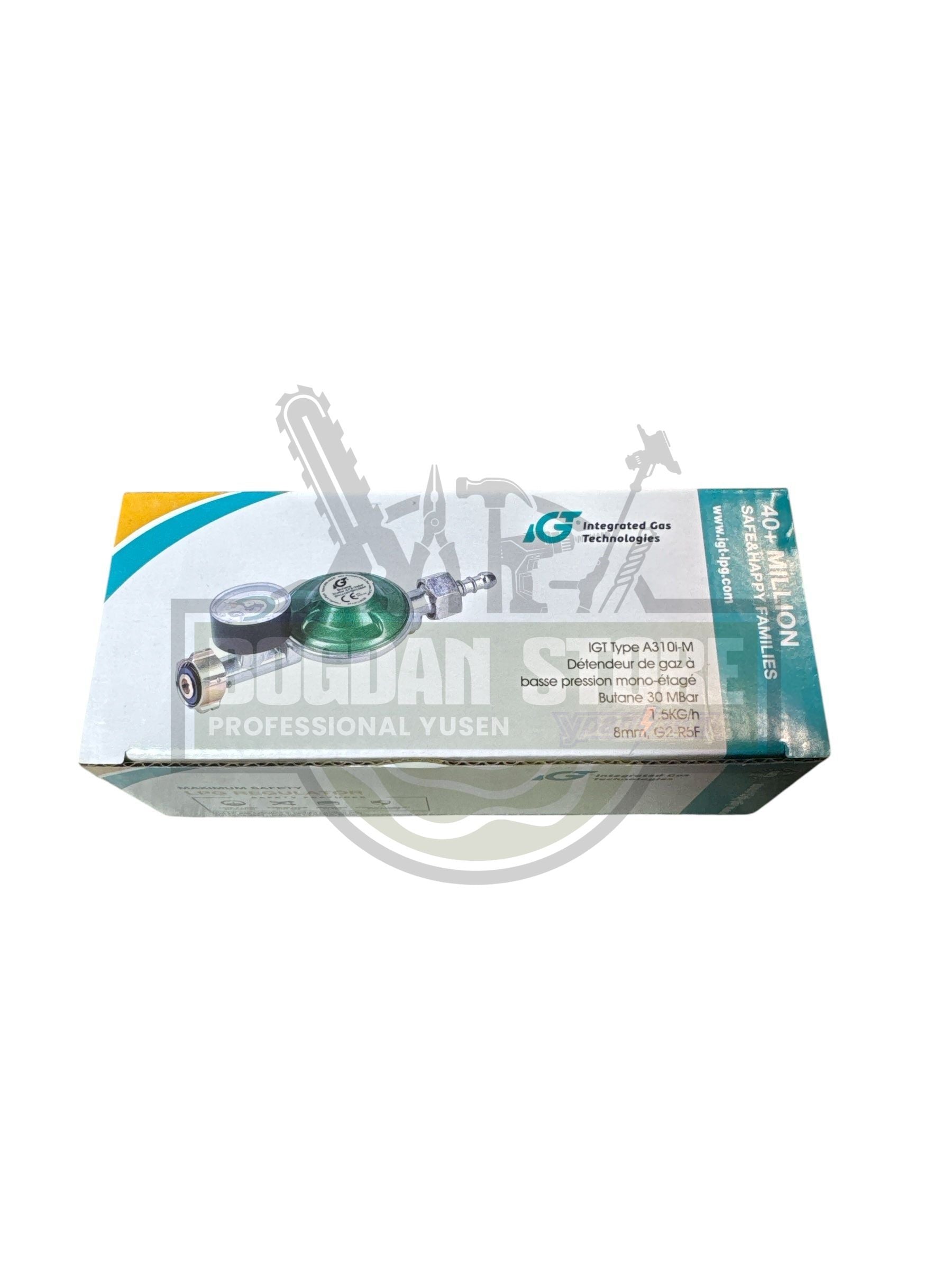 Regulator de Gaz IGT Tip A310-M – Butan, 30 mbar, cu Manometru