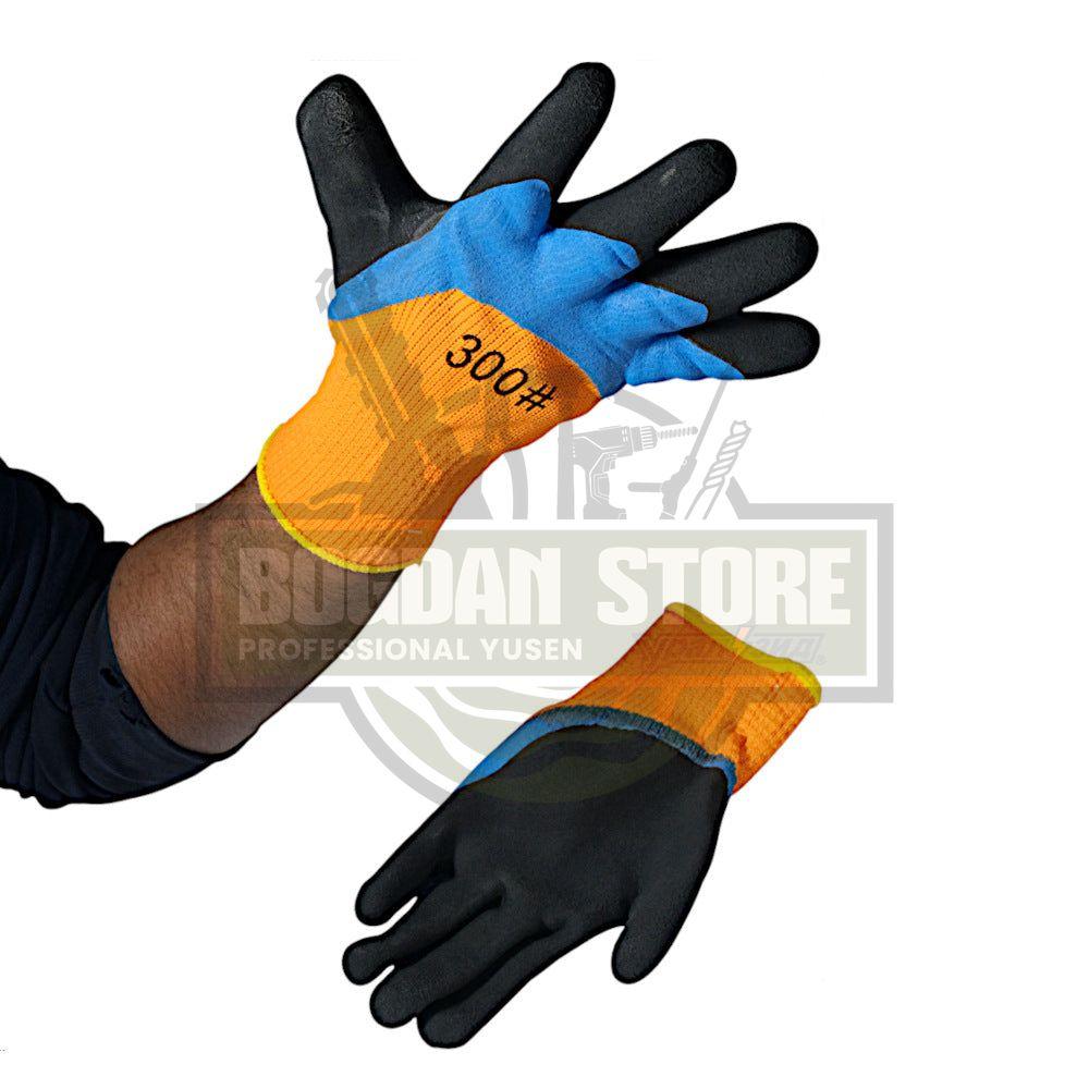 Manusi latex albastru-portocaliu gros - SET 12 PERECHI
