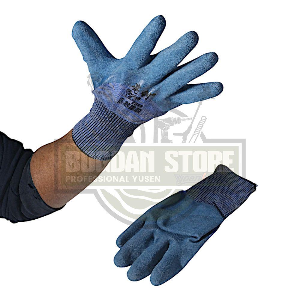 Manusi poliester latex albastru - SET 12 PERECHI