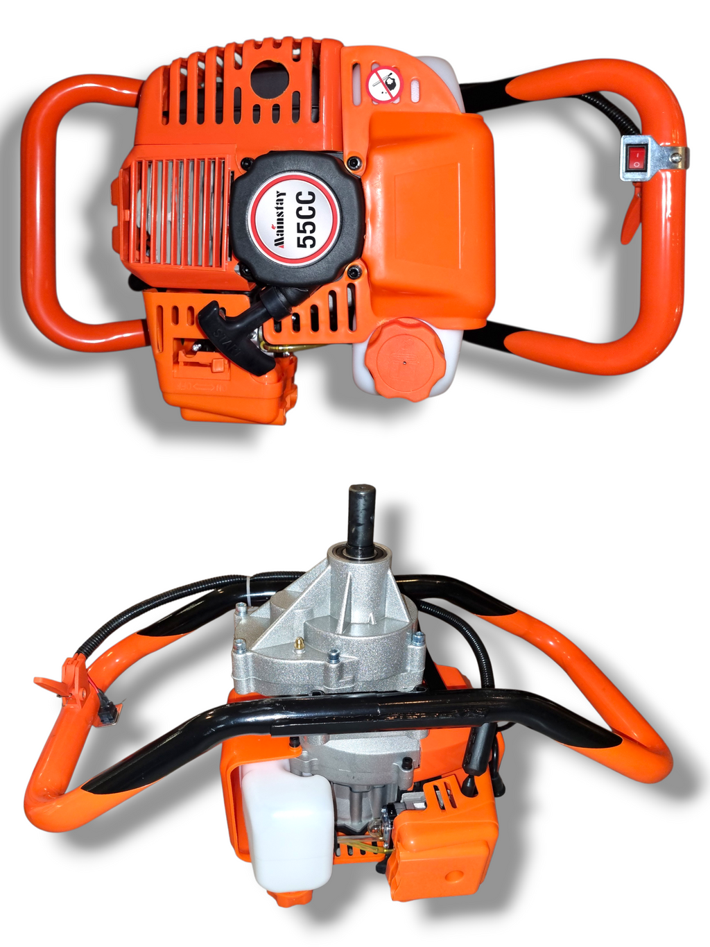 Motoburghiu pe Benzină Mainstay, Motor 55 CC, Putere 3CP, Include 2 Burghie (100mm și 200mm)
