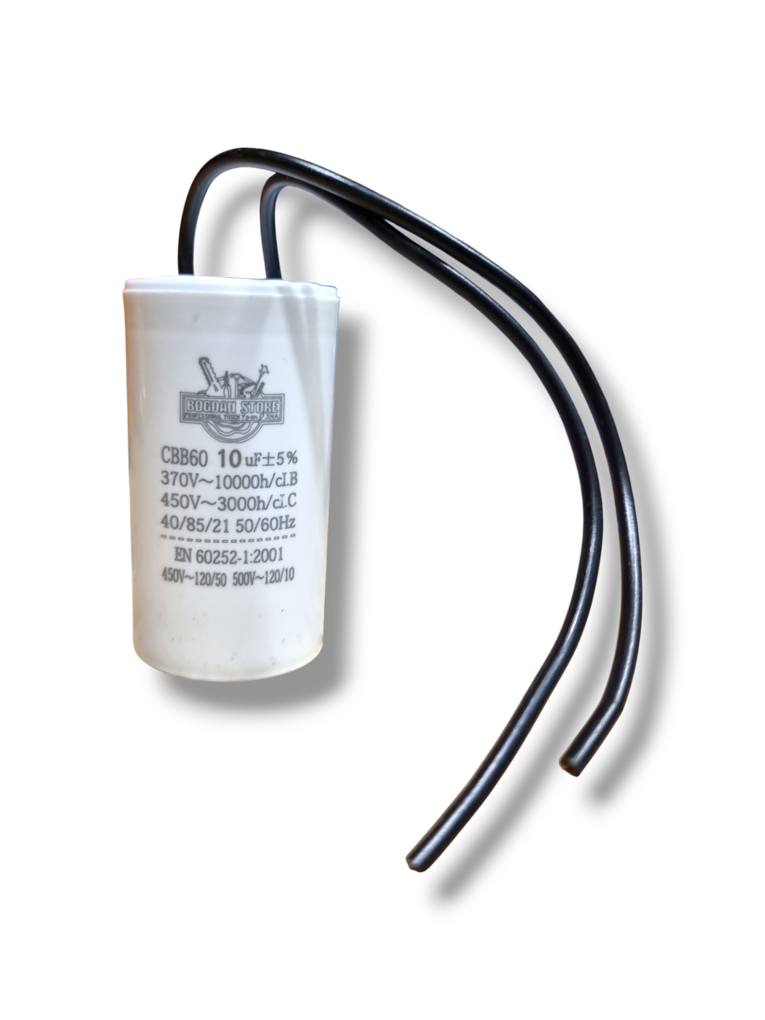 Condensator Motor CBB60 – 10uF, 450VAC, cu Cabluri Integrate