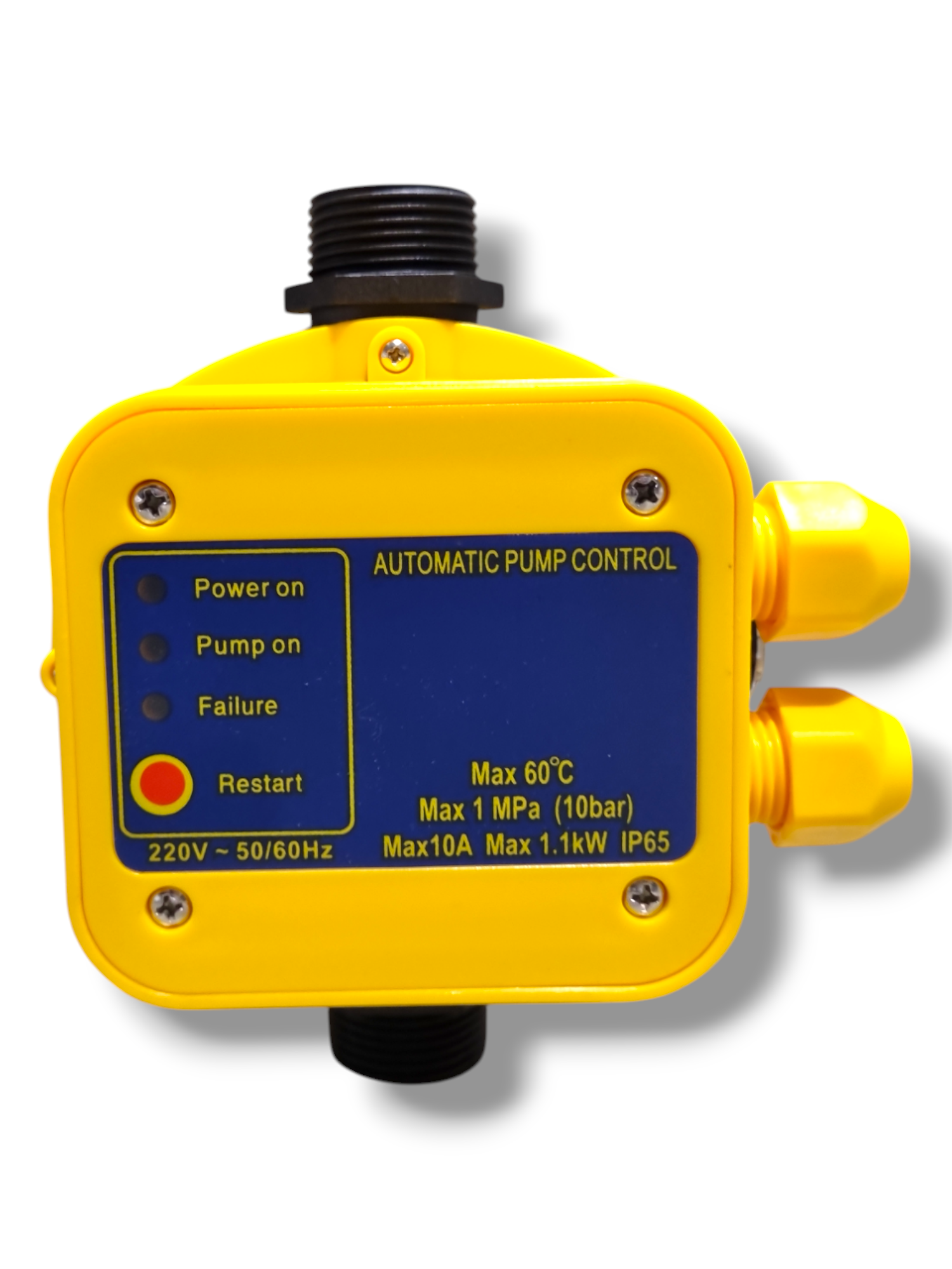 Presostat pentru Hidrofor și Pompă Apă, 1-5 Bar, Monofazat, Carcasă Galbenă - 1"